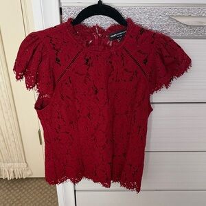 GENERATION LOVE Crimson Lace Top